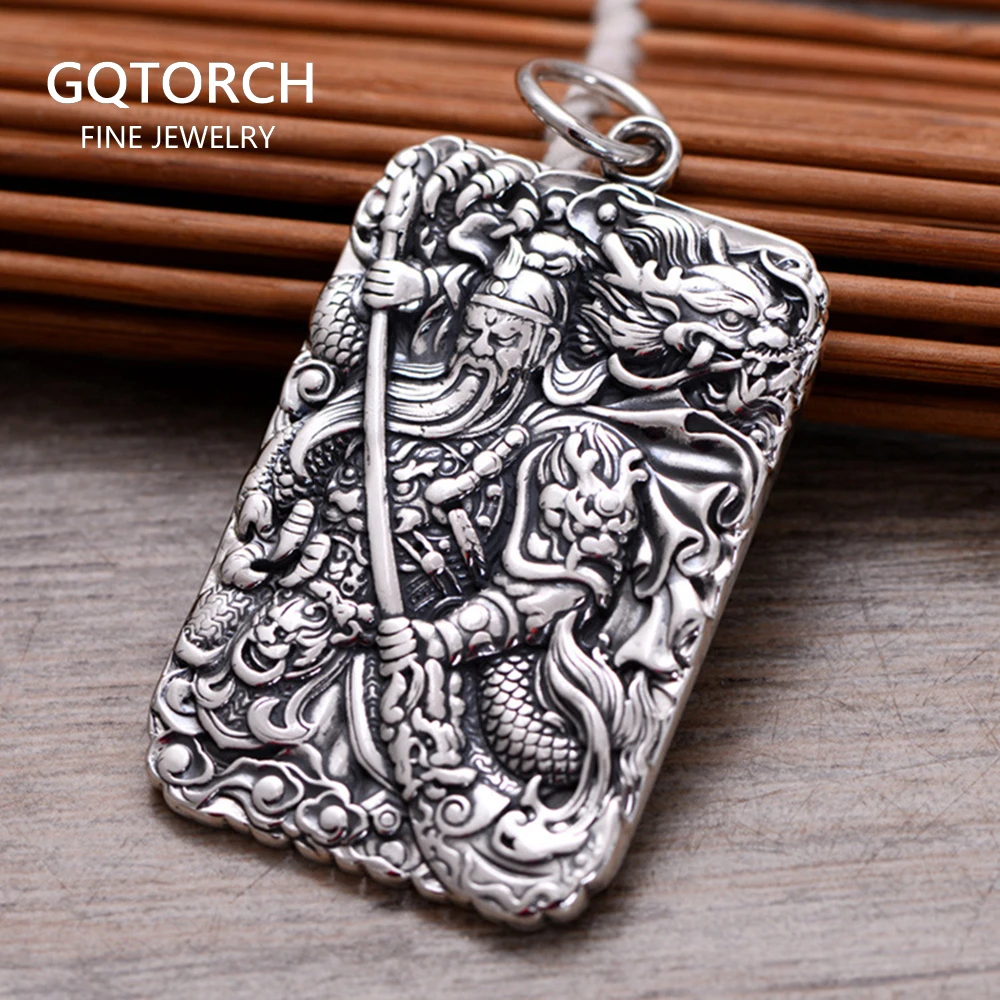 Mantra Guan Gong кулон для мужчин китайский боевой Бог богатства резные шесть слов