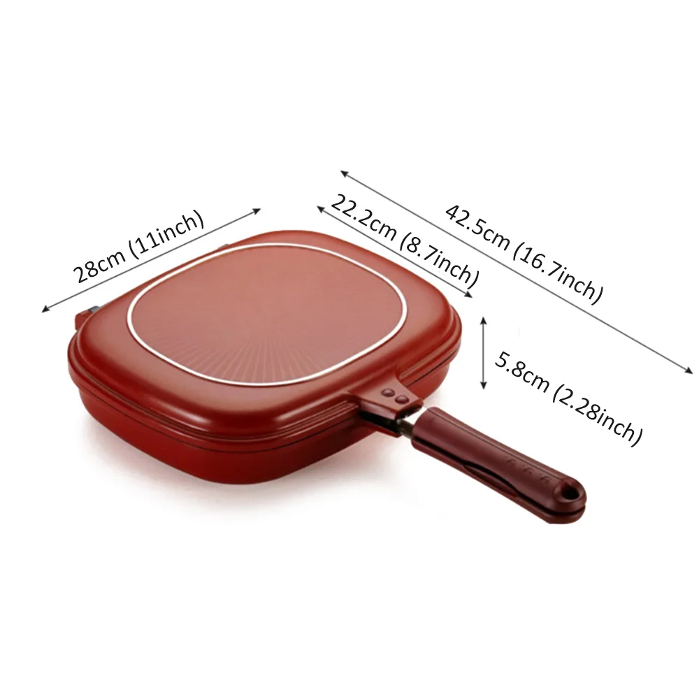 

Double-Sided Frying Pan, Square Non-Stick Pan, Double-Sided Baking Pan, Frying Pan Good Conductivity For Pancakes Omelets