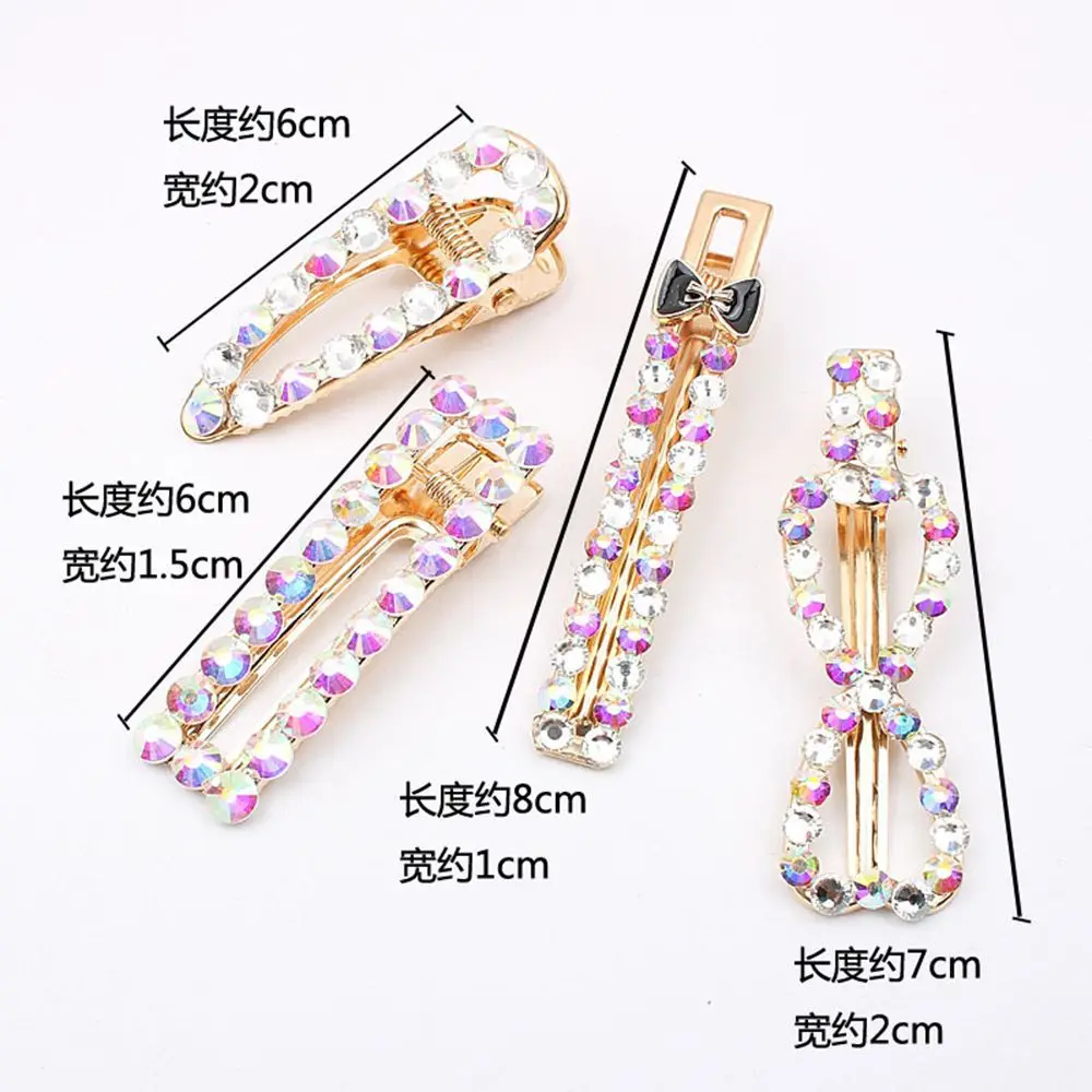 Блестящие стразы заколка для волос женщин и девочек геометрические заколки