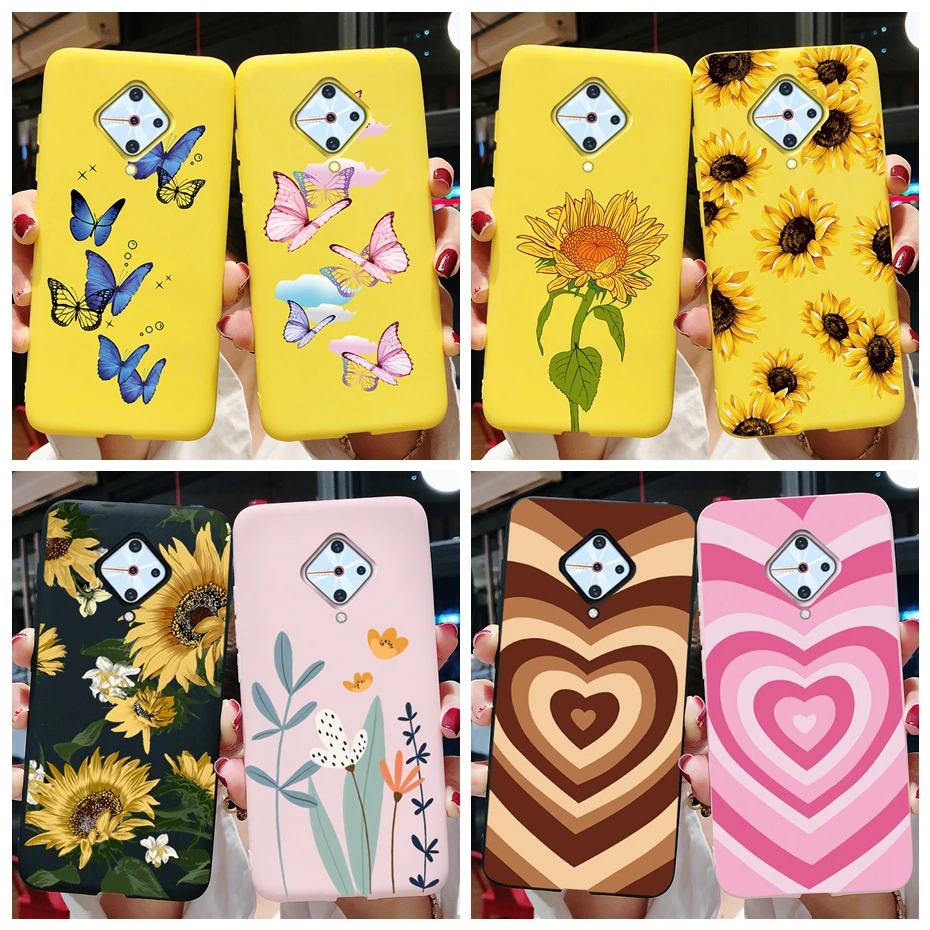 For Vivo V17 S1 Pro 1920 Case Cute Butterfly Flower Cover Silicone Soft Phone Coque v17 Russia Funda V1945A |