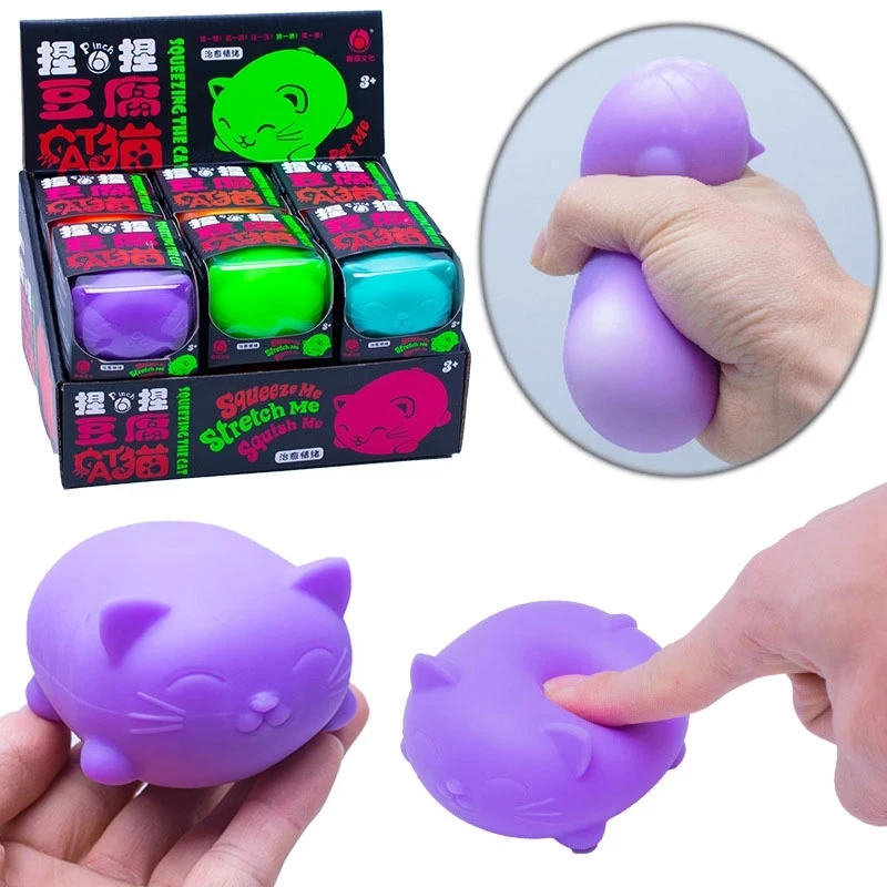 

Pop it Fidget Sensory Toy Cat Squishy Squeeze Decompression Stress Relief and Anti-Anxiety Toys For boys and girl Xmas Gifts