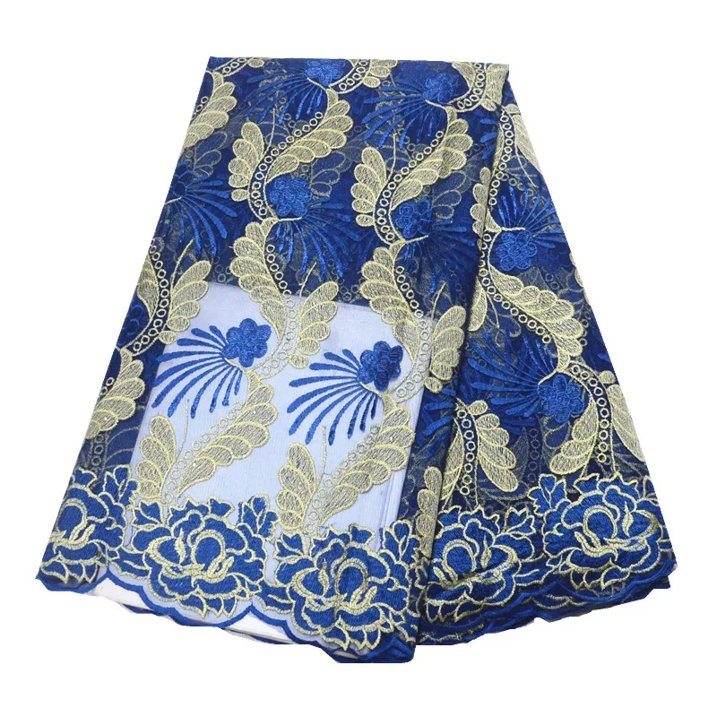 Последние синего цвета в африканском стиле кружевная ткань 2020 высокого качества