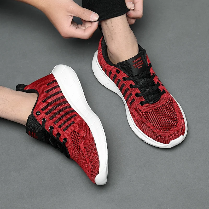 

Men's Shoes Summer Large Size New Mesh Men's Sports Casual Shoes 2021 Flying Woven Running Shoes Breathable Mesh Shoes