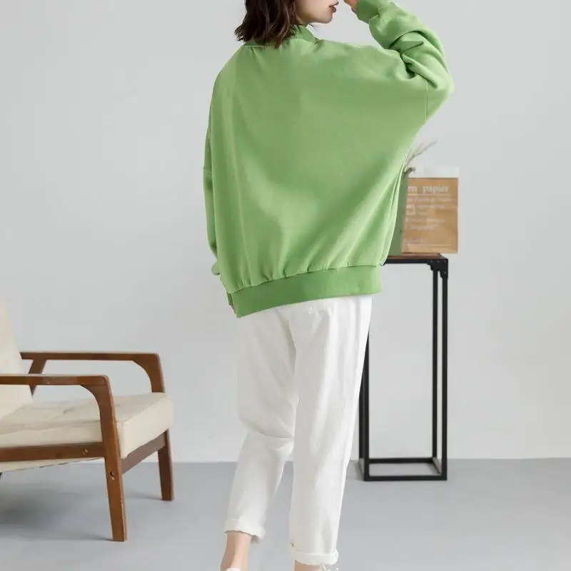 Толстовка женская оверсайз с кошачьими буквами теплая начесом на осень 2021 |