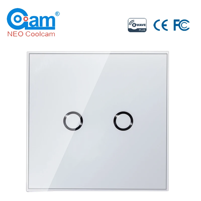 NEO COOLCAM Smart 2CH EU Wall Touch Sensitive Light Switch Home Automation Z Wave Wireless Smart Remote Control Light Switch