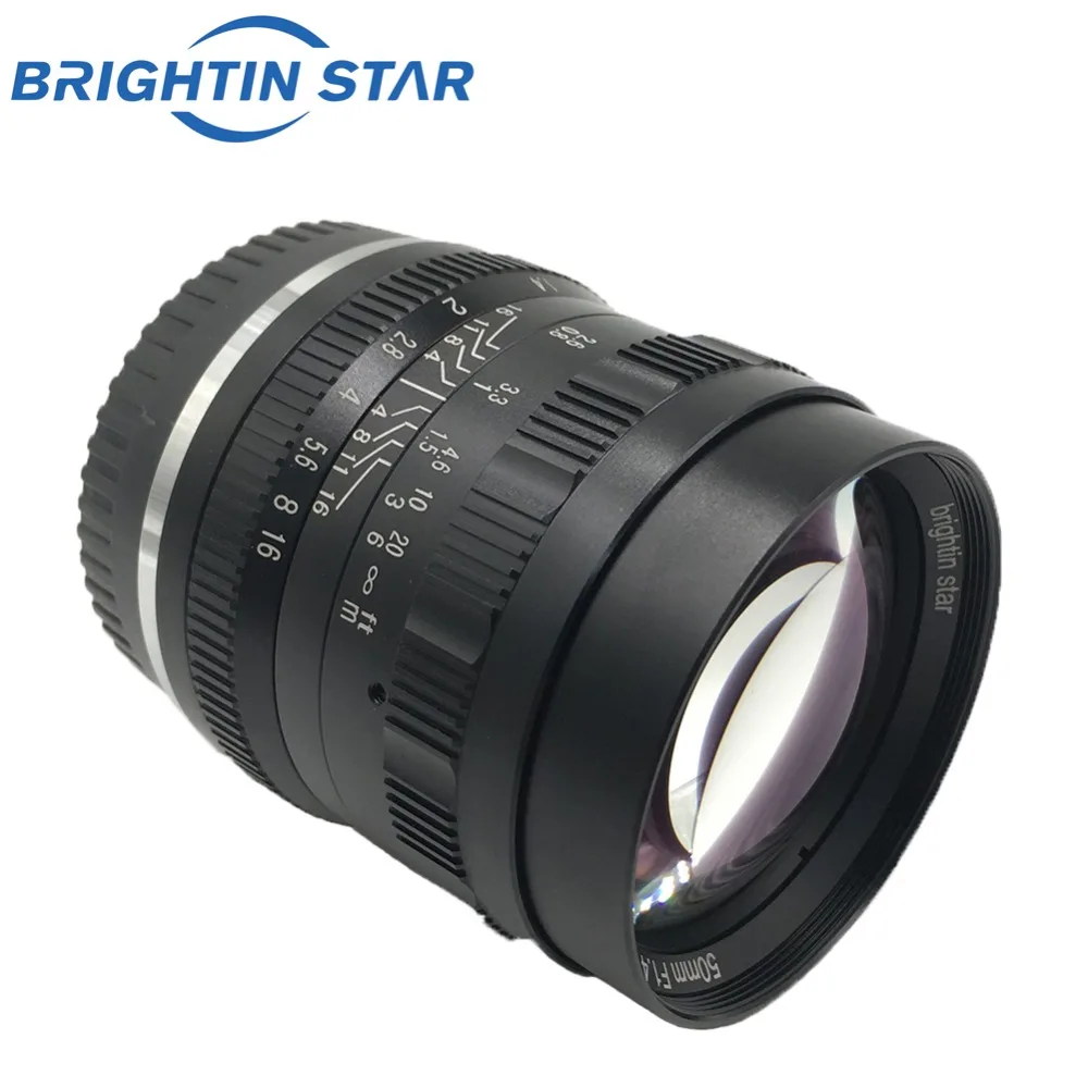 Brightin star 50 мм F1.4 с большой апертурой, с ручным фокусом, с фиксированным объективом, с беззеркальным объективом для камеры Fuji FX-mount APS-C
