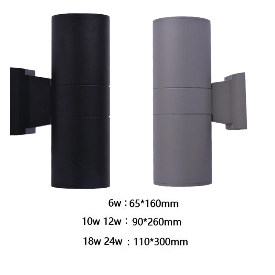 

New Design 6/10/18/24W Outdoor Cylinder Villa Courtyard Stigma Wall Lamp Up Down LED Porch Wall Light Waterproof Street Lighting