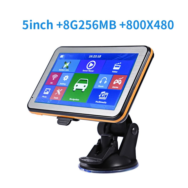 5-дюймовый автомобильный GPS-навигатор HD 8G + RAM128-256MB 800X480 новейшая Карта Европы