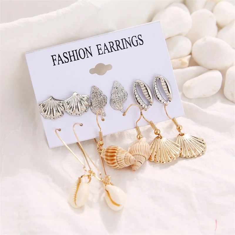 Комплект сережек для женщин 6 пар/уп. богемные длинные серьги кисточки в виде