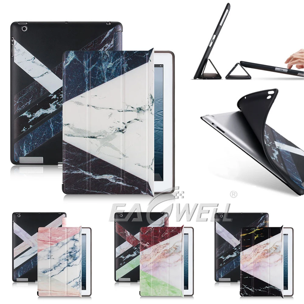 Умный чехол с мраморным рисунком для iPad 9 7 2017 2018 mini 1 2 3 4 5 6 pro 10 чехол-книжка тройной