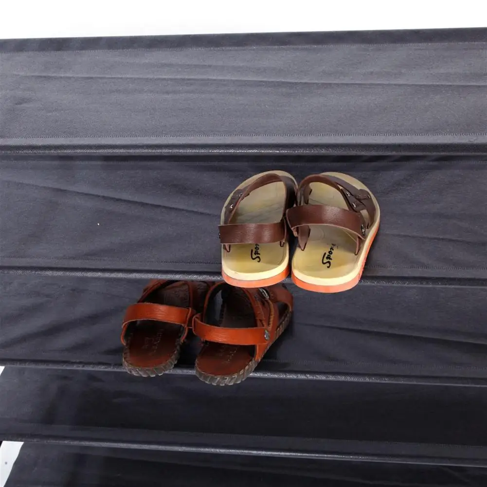 

100cm Simple Assembly 5 Tiers Non-woven Fabric Shoe Rack With Handle Black Large Combined Simple Shoe Rack