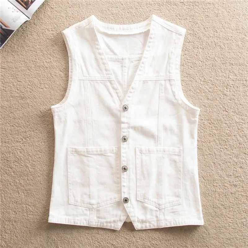 Жилет женский джинсовый однотонный повседневный жилет без рукавов джинсовое