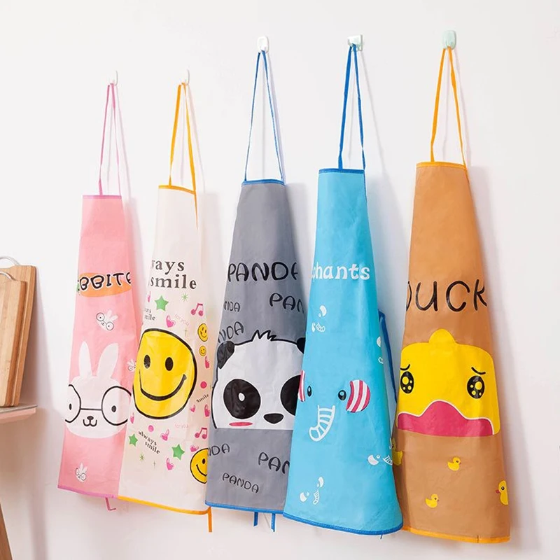 

Cartoon Translucent Oil Repellent Antifouling Apron Lover Adult Lovely Apron Home Kitchen Princess Apron Tool kitchen essential