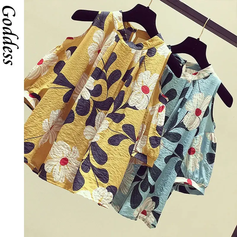 Летние 2021 в сложенном виде шифоновая рубашка размера Плюс для женщин стиле ретро