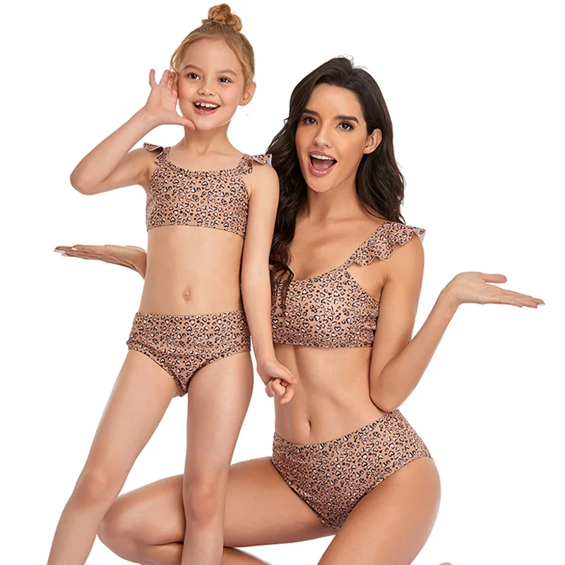 

2021 Parents Swimsuit Bikini Mother Daughter Brazilian Female Women Bathing Suit Set Print Polyester Sierra Surfer Sexy Summer