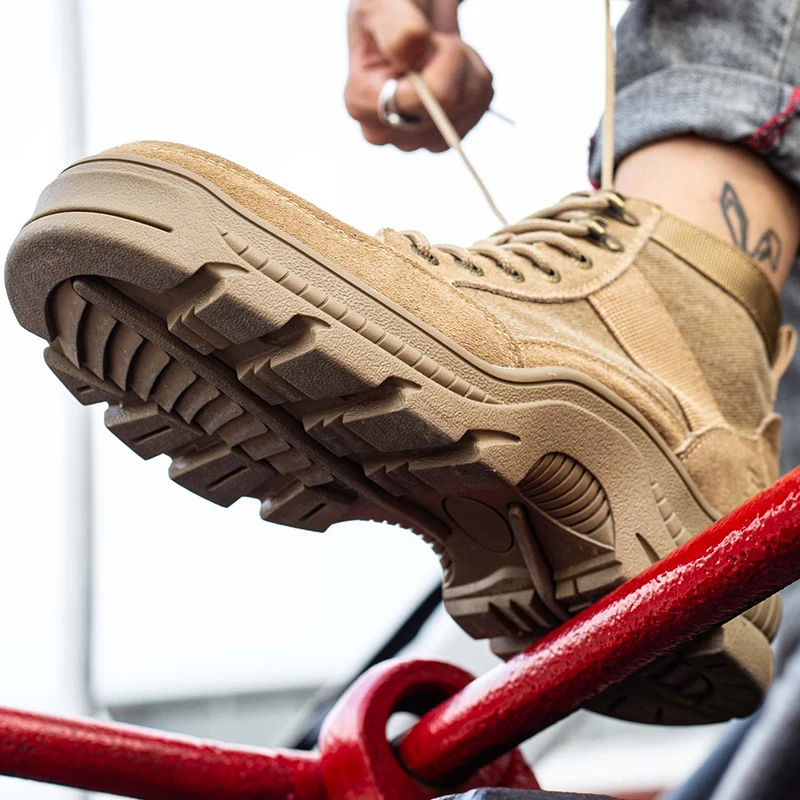 

Male Work Safety Boots Shoes for Men Anti-Smashing Safety Shoes Men Steel Toe Shoes Work Boots Male Construction Work Sneakers