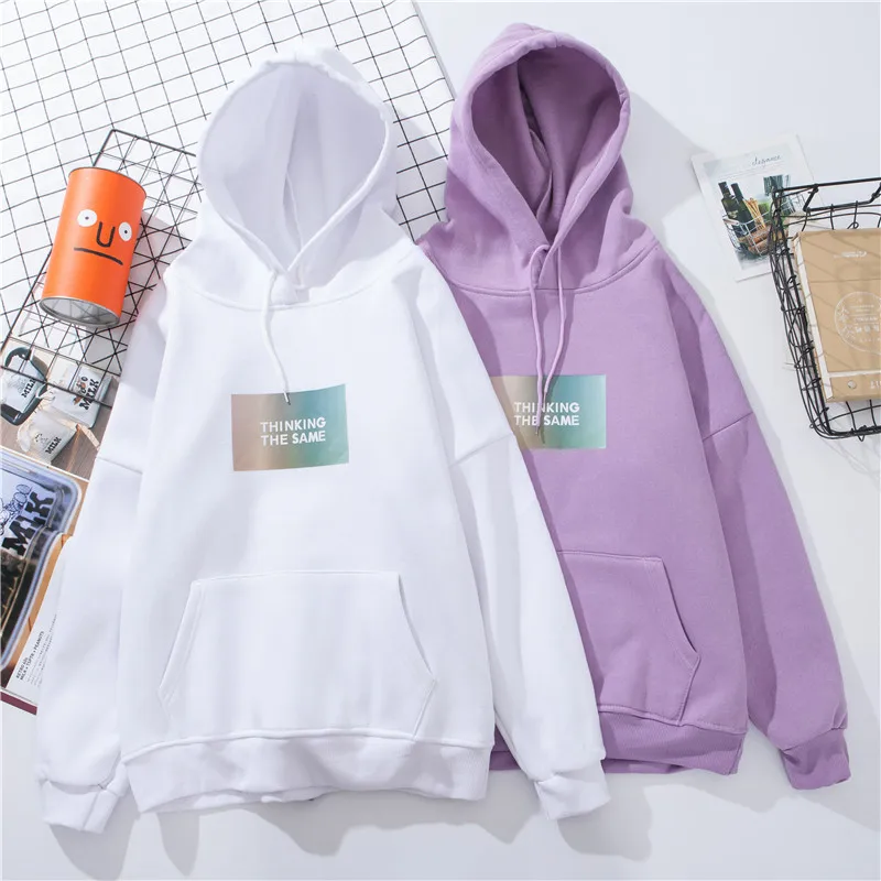 Женская утепленная толстовка белая Повседневная Толстовка большого размера с