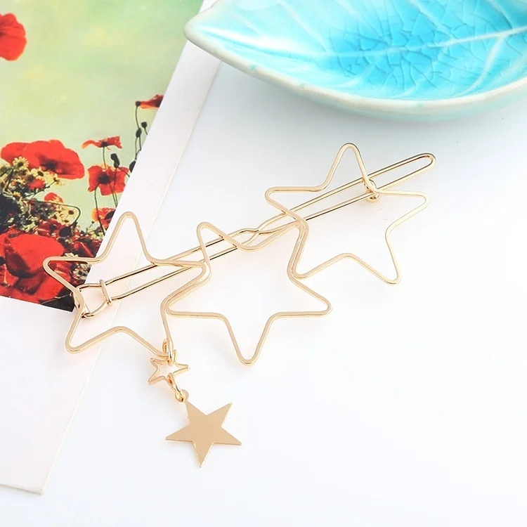 Новые модные аксессуары для волос полые пятиконечные звезды заколка | Красота и