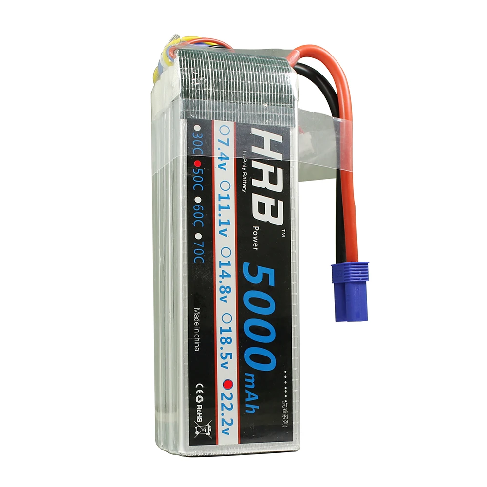 2 шт. HRB 6S RC Lipo батарея 22,2 V 5000mAh 50C 100C для Trex 700 800E tarot 650 Квадрокоптер вертолет Мультикоптер Дрон