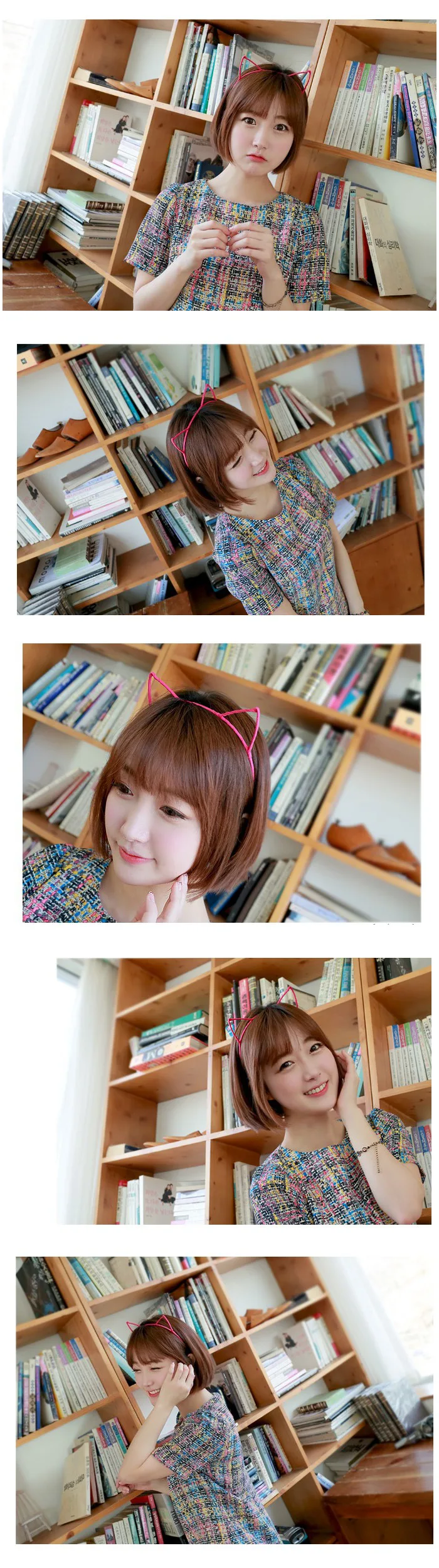 

Cat Animal Ears Headband Women Girls Fashion Stripe Hair Hoop Lovely Gift Cosplay Party Headwear Decor Accessories