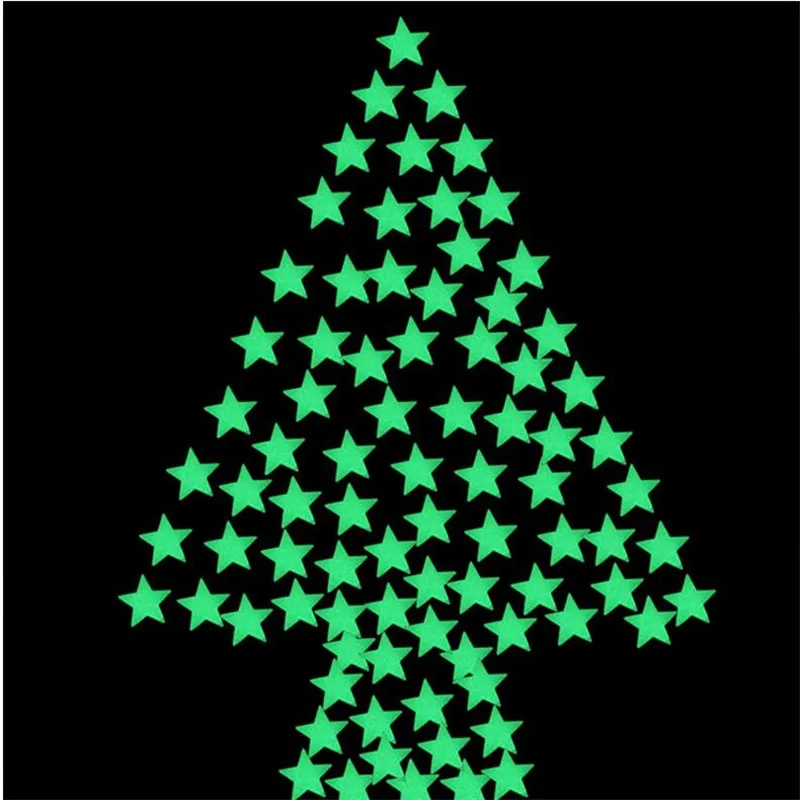 

100PCS 3cm Glow Star Luminous Fluorescent Wall Stickers 3D TOY STICKER DIY For Kids baby Bedroom ceiling wall Decals Home Decor