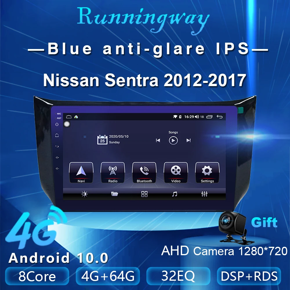 Runningway Android 10 0 5G автомобильный DVD плеер для Nissan Sentra B17 2012 2017 4G + 64G радиоприемник
