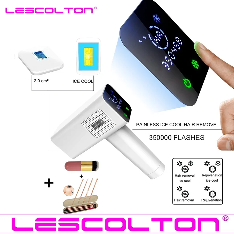 Новейший Эпилятор Lescolton IPL, перманентное лазерное удаление волос, 4 в 1, ICECOOL depilador, лазерный триммер для бикини, фотоэпилятор - Цвет: Lescolton Icecool 2