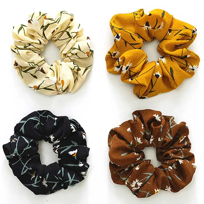 

Korean Version of The Fresh Fashion Chiffon Print Hair Ring Female Head Rope Rubber Band Hair Band Women's Head Jewelry