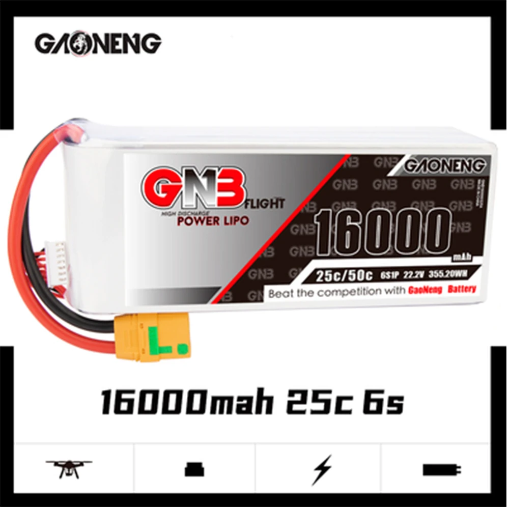 Gaoneng GNB 6S 22.2V 16000mAh 25C Lipo XT150