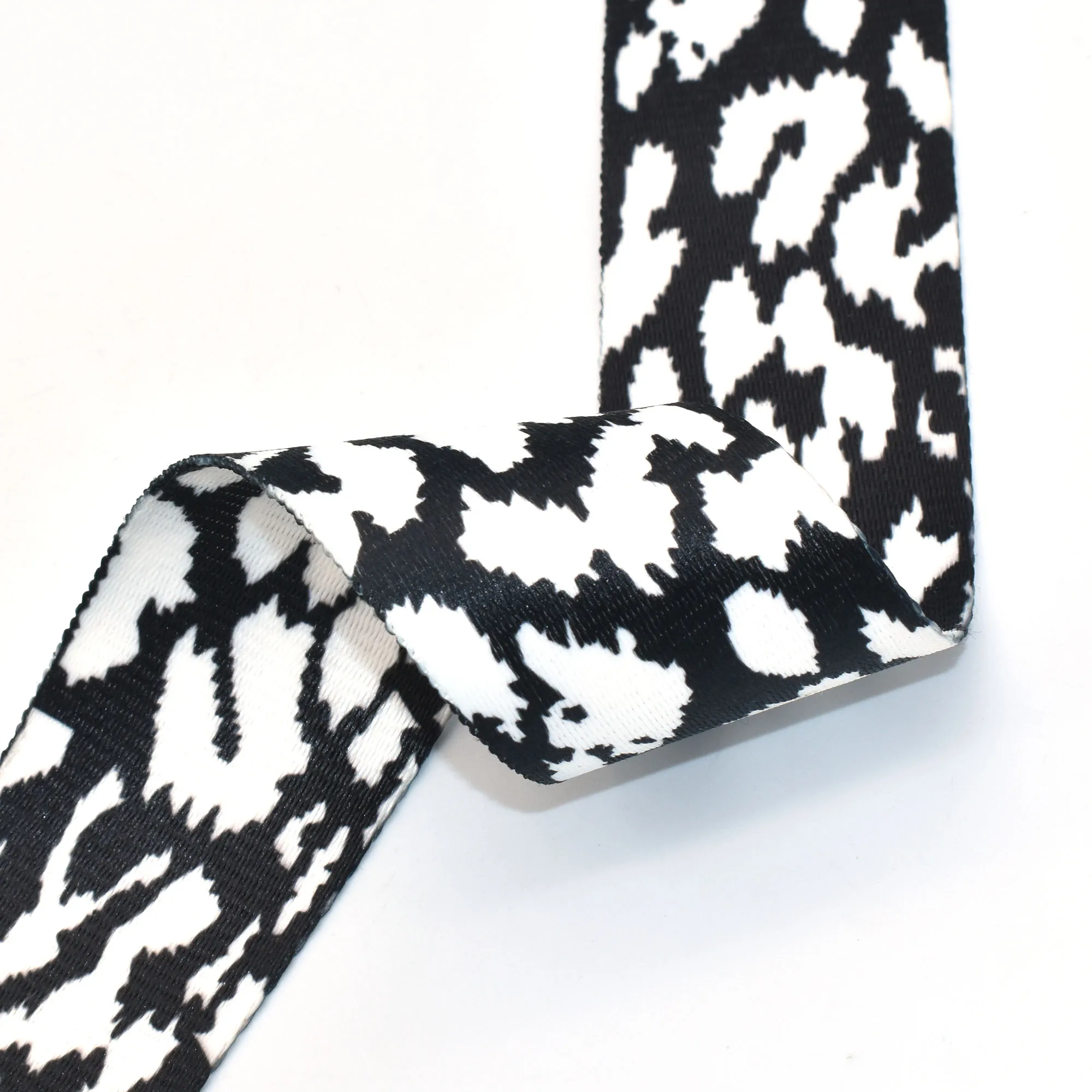 

2'' Black Webbing Jacquard Ribbon Purse Webbing Belt Bag Strap Dog Collar Webbing Key Fob Hardware DIY Garment Accessories