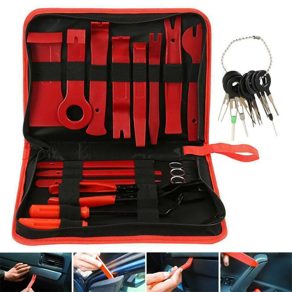 

45Pcs Car Door Trim Panel Removal Install Tool Kit Molding Pry Interior Clip Set Car Stereo Install Tools For Car Stereo Dismant