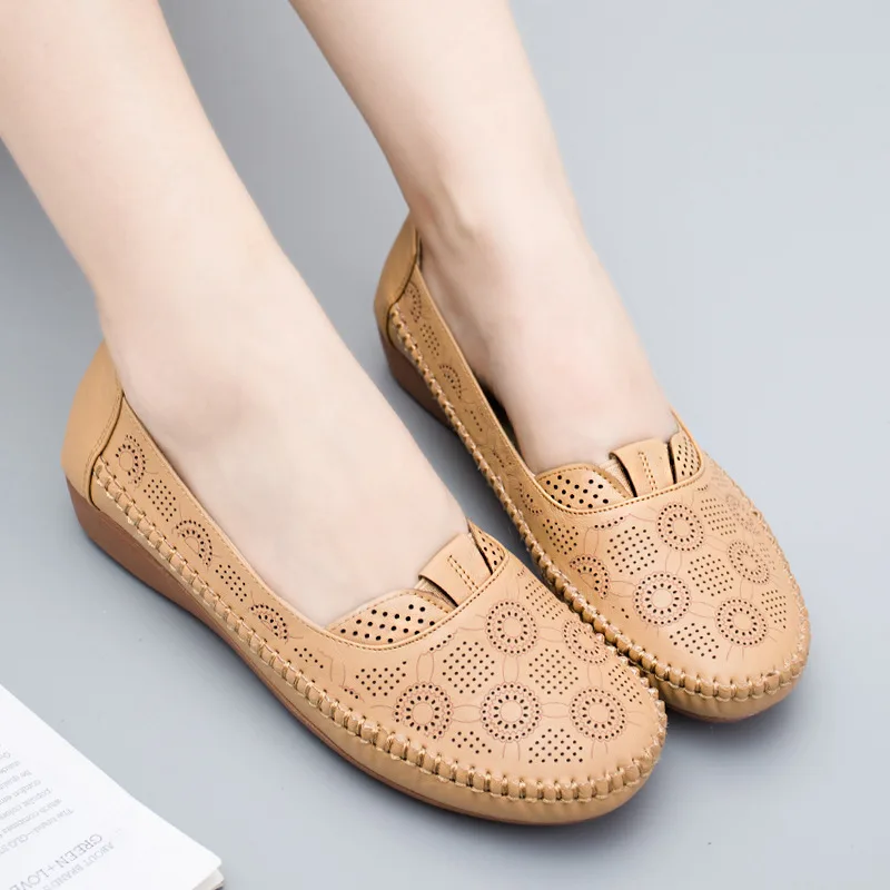 2019 г. Весенне-осенняя повседневная обувь для мам тонкие туфли среднего возраста