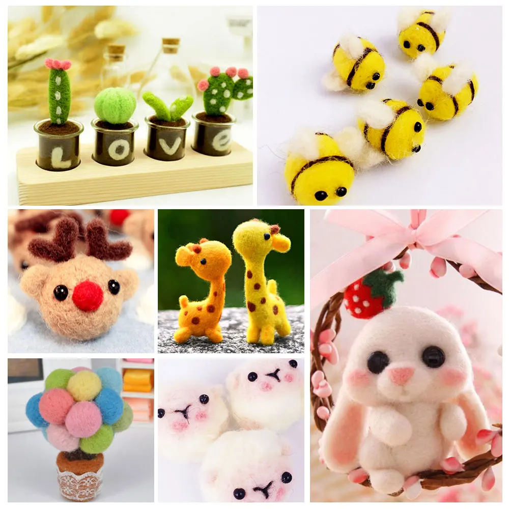 50 цветов набор игловаляющей шерсти стартовая пряжа ровинг сделай сам для