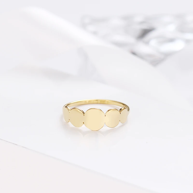 Gold DOTIFI модные золотые и серебряные кольца женские 316L нержавеющая сталь геометрические круглые вечерние подарок E35 - Цвет основного камня: Gold