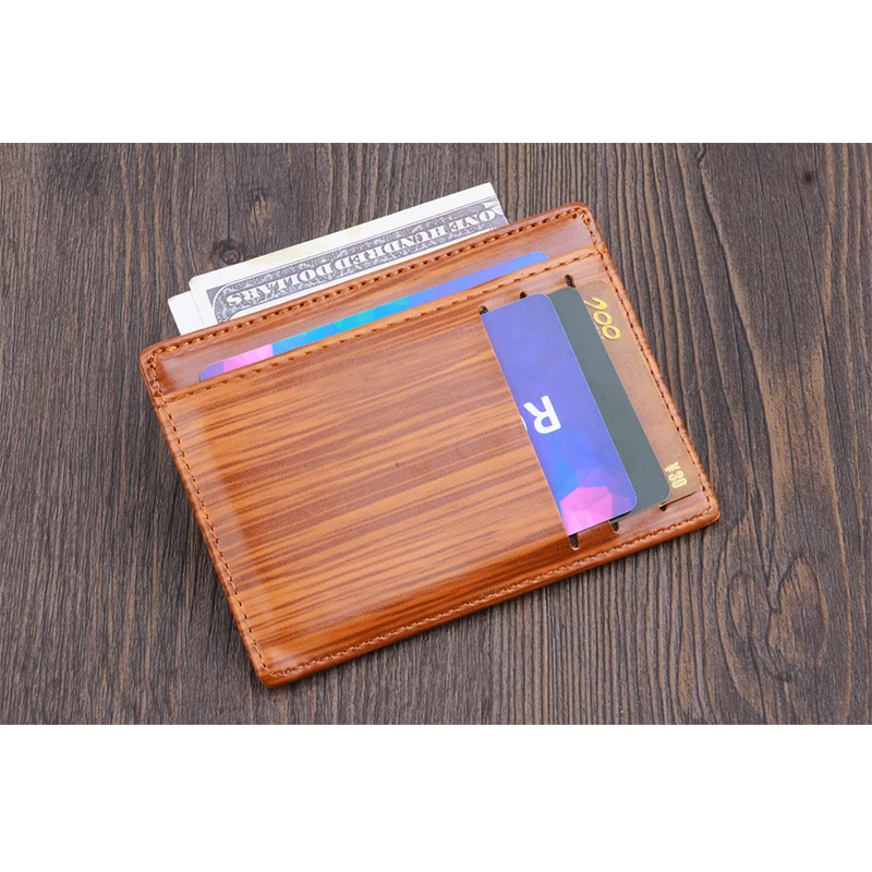 Горячая Распродажа кошелек из искусственной кожи под дерево короткий для монет с