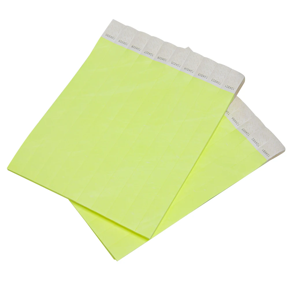 Neon Yellow Color 3/4 inch Tyvek Wristbands with Number Beautiful for Parties Events Identification 500 Pieces | Дом и сад