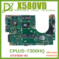kefu x580vd motherboard for asus x580vd x580vn x580v laptop motherboard i5 7300hq gtx1050 4g test before shipping work 100