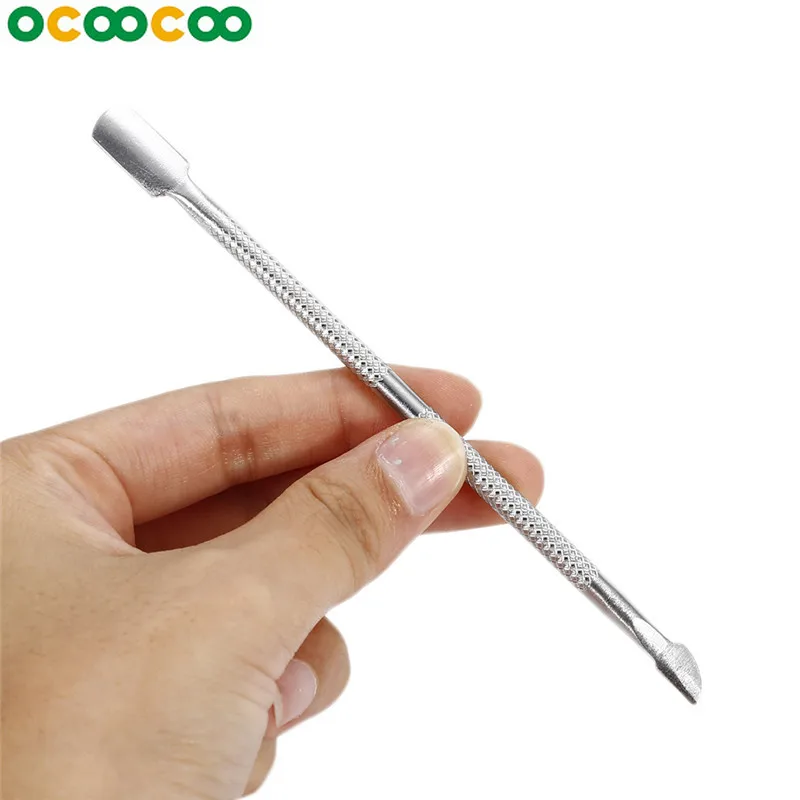 

Dropship 1pcs New Mini Portable UV Gel Nail Art Tool Stainless Steel Nail Pusher Spoon Double Head Pedicure Manicure Accessories