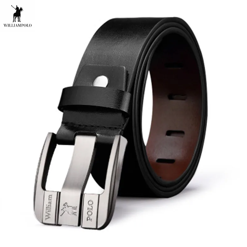 

WILLIAMPOLO Leather belt Men's waistband Fashion wild casual belt Pure leather gift box to send pin buckle waistband cinturon