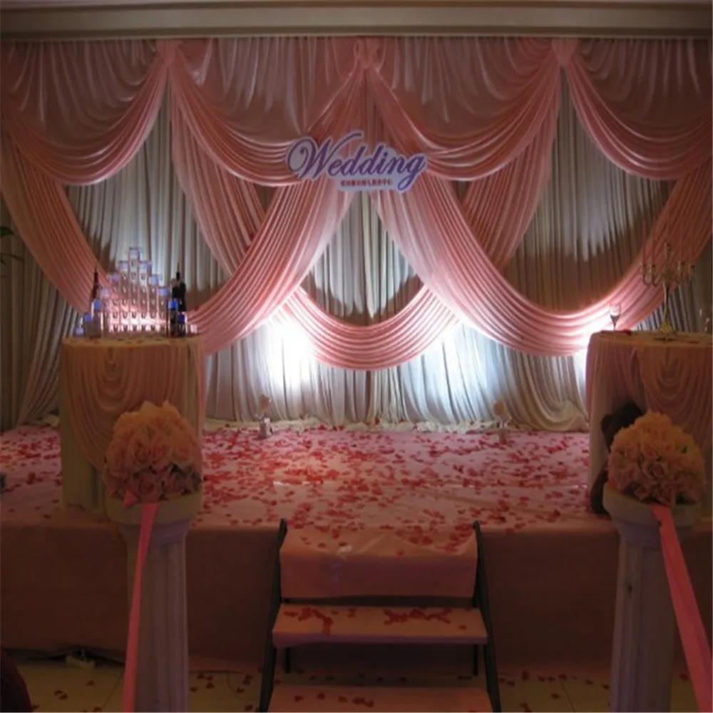 

Romantic Wedding Backdrop with Beatiful Swag Wedding drape and curtain wedding decoration