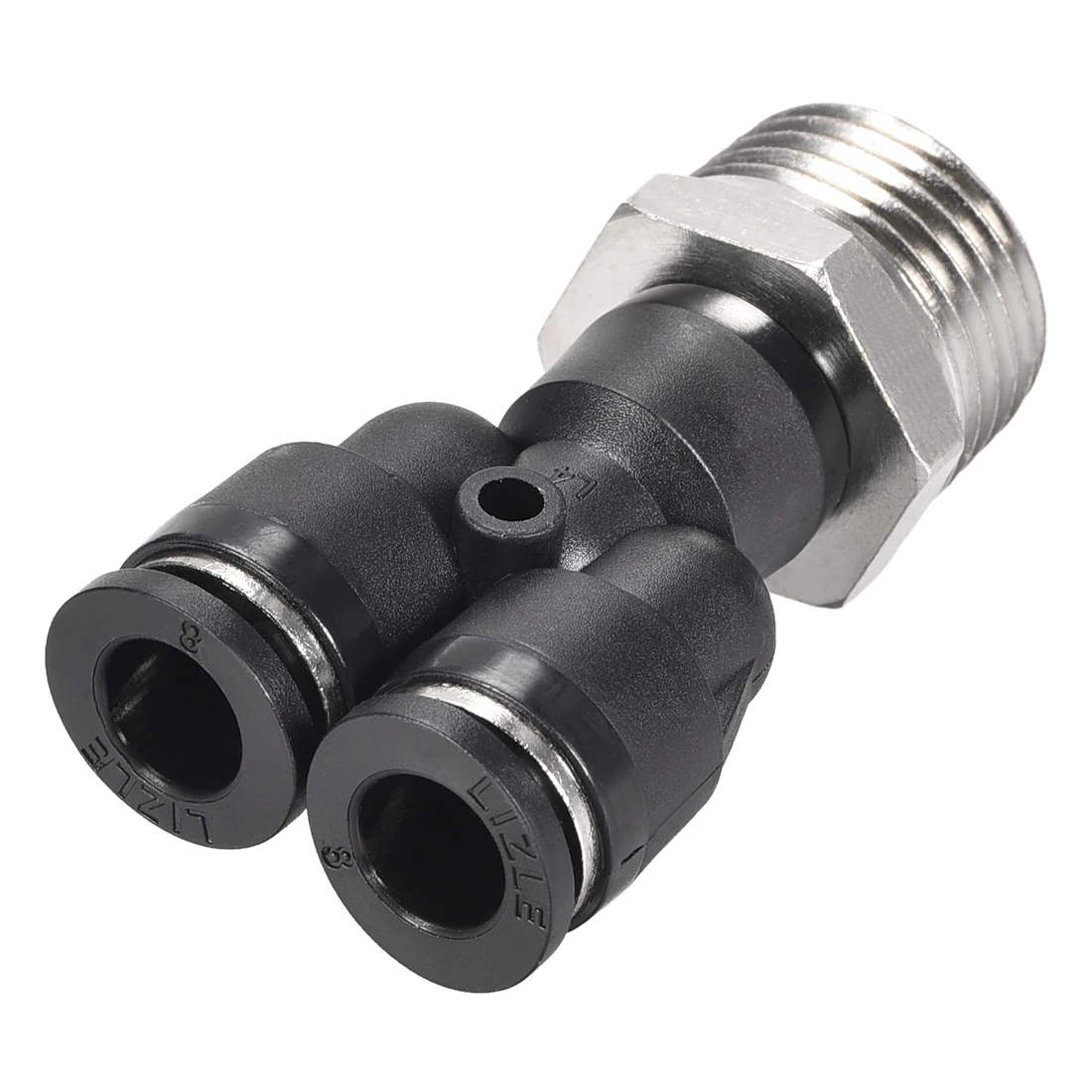 

uxcell 5Pcs Push to Connect Air Fittings Y Type Tube Connect 8mm ODx1/2PT Male Thread Tube Fittings Push Lock Black 0-1MPa