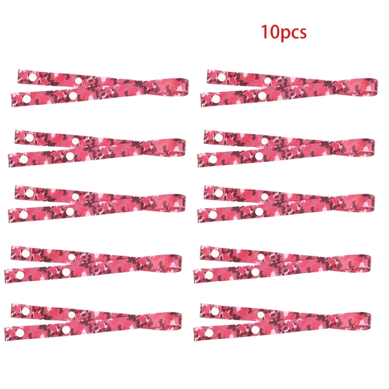 

10Pcs Face Mask Windproof Lanyard with Snap Button Leopard Camouflage Ribbon Mouth Cover Holder Strap Extension Rope