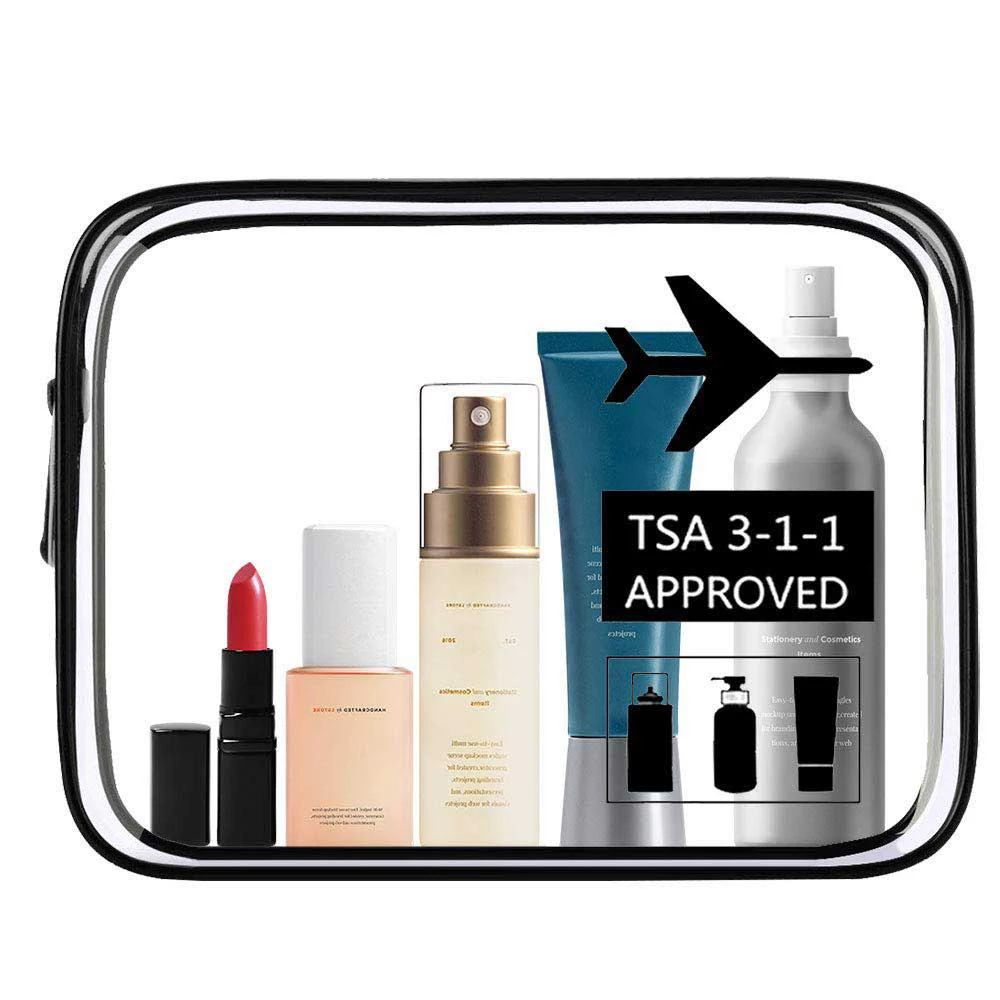 Прозрачная сумка для туалетных принадлежностей одобренная TSA дорожная