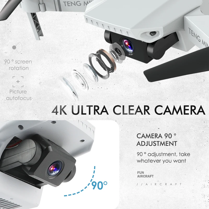 Квадрокоптер KF609 складной с регулируемой камерой 4K HD Wi-Fi 2 4 ГГц | Игрушки и хобби
