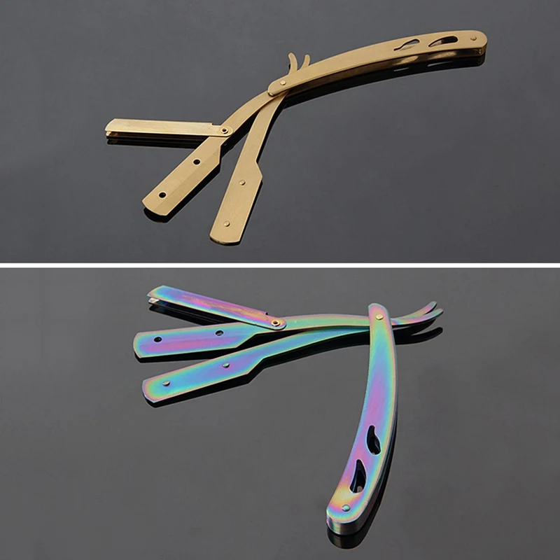

Vintage Straight Razor Foldable Handle 420 Stainless Steel Shaving Beard Hair Cutting Eyebrow Shaping