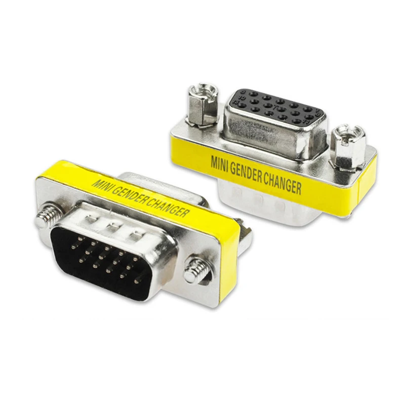 2 шт./лот VGA/SVGA 15pin гнездо к мужчине адаптер смены пола ПК VGA разъем | Компьютеры и