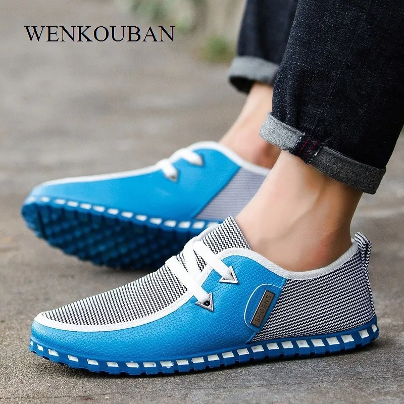 Туфли мужские на плоской подошве повседневные лоферы без застежки для вождения