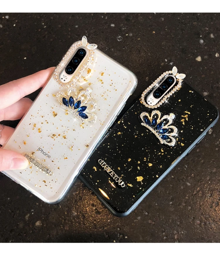 Мягкий силиконовый чехол для телефона из ТПУ huawei P30 P20 Pro Nova5 i pro с блестящими