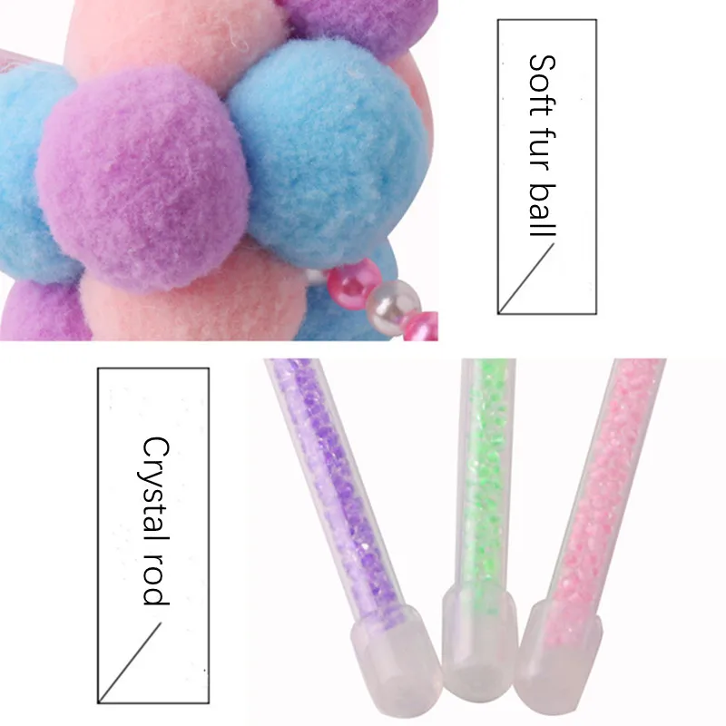 

Fairy Tassel Funny Cat Stick Pet Cat Soft Plush Ball Tassel Bell Three-Color Mix and Match Interactive Cat Toy Supplies