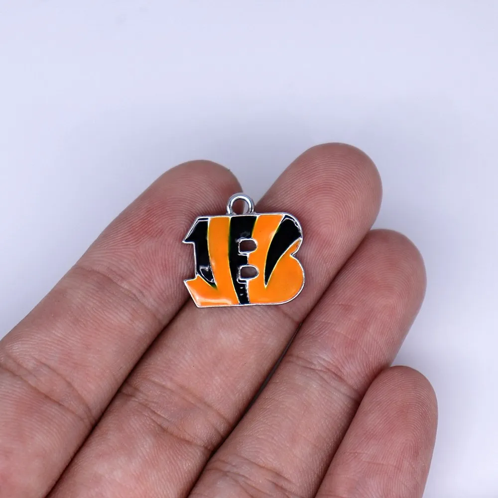 Металл оранжевый черный цвет эмаль B символ Шарм хоккейные Спортивные Подвески